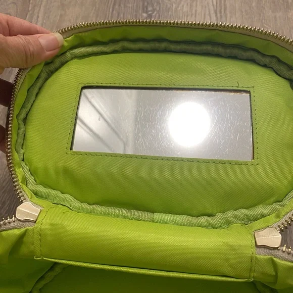 Spartina Daufuskie Island Brown Green Blue Zip Cosmetic Makeup Bag - Picture 12 of 15